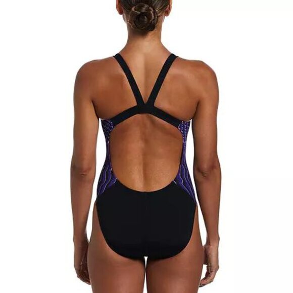 NWT Nike Women's Drippy Check Fastback Swimsuit - Picture 2 of 5